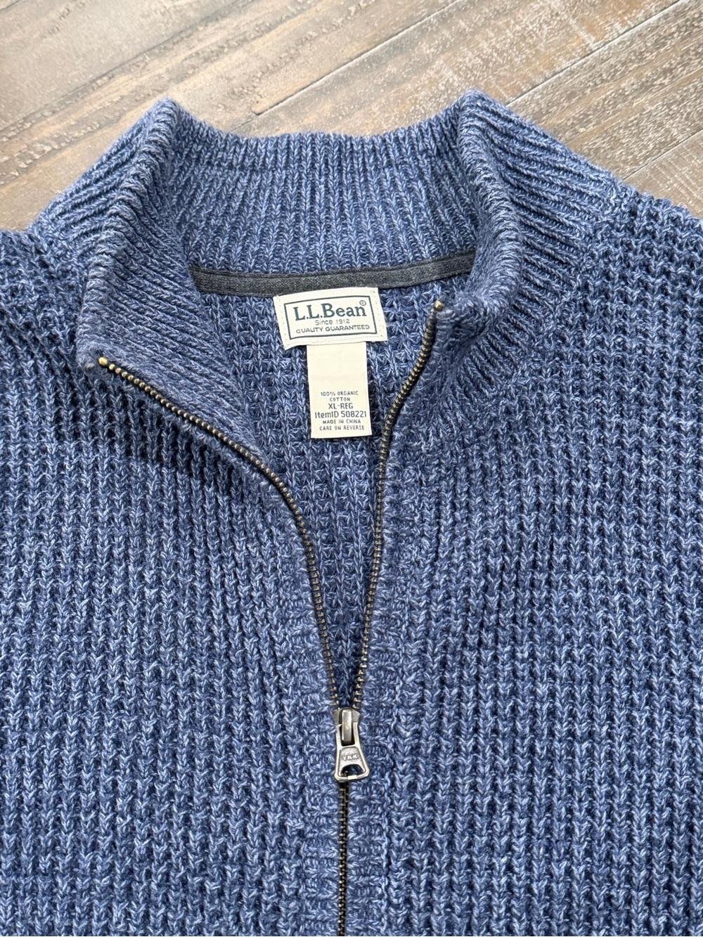 L.L.Bean Organic Cotton Full Zip Knit Sweater – Men’s XL